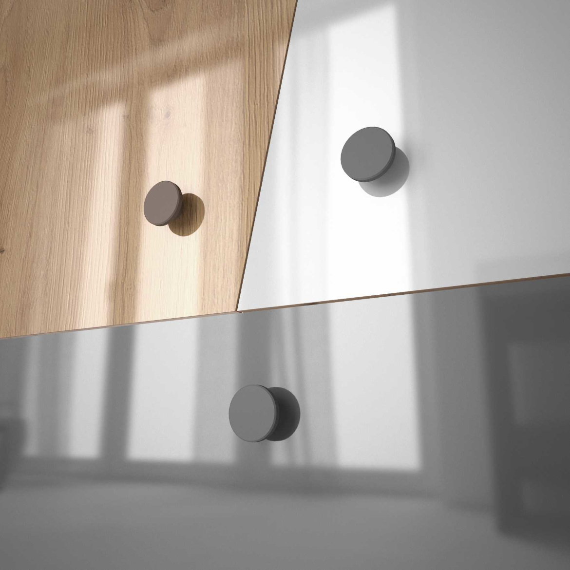 Nocni ormaric Nero 09 Grey Gloss