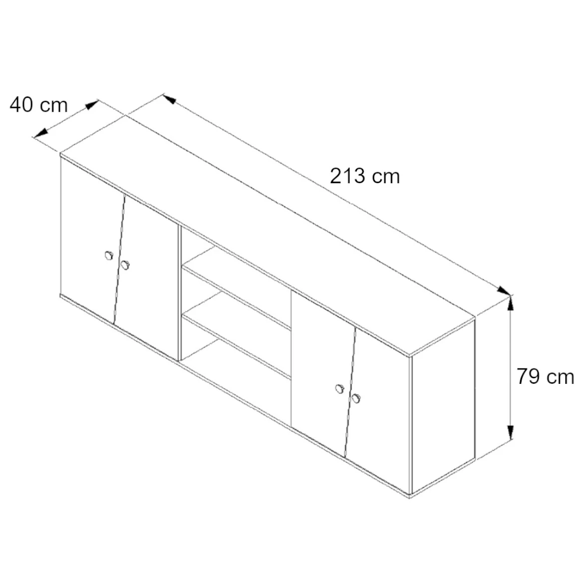 Polica Nero 17 16 mat bela