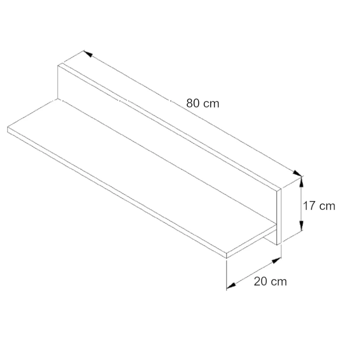 Nero polica 80x20x17 mat crna