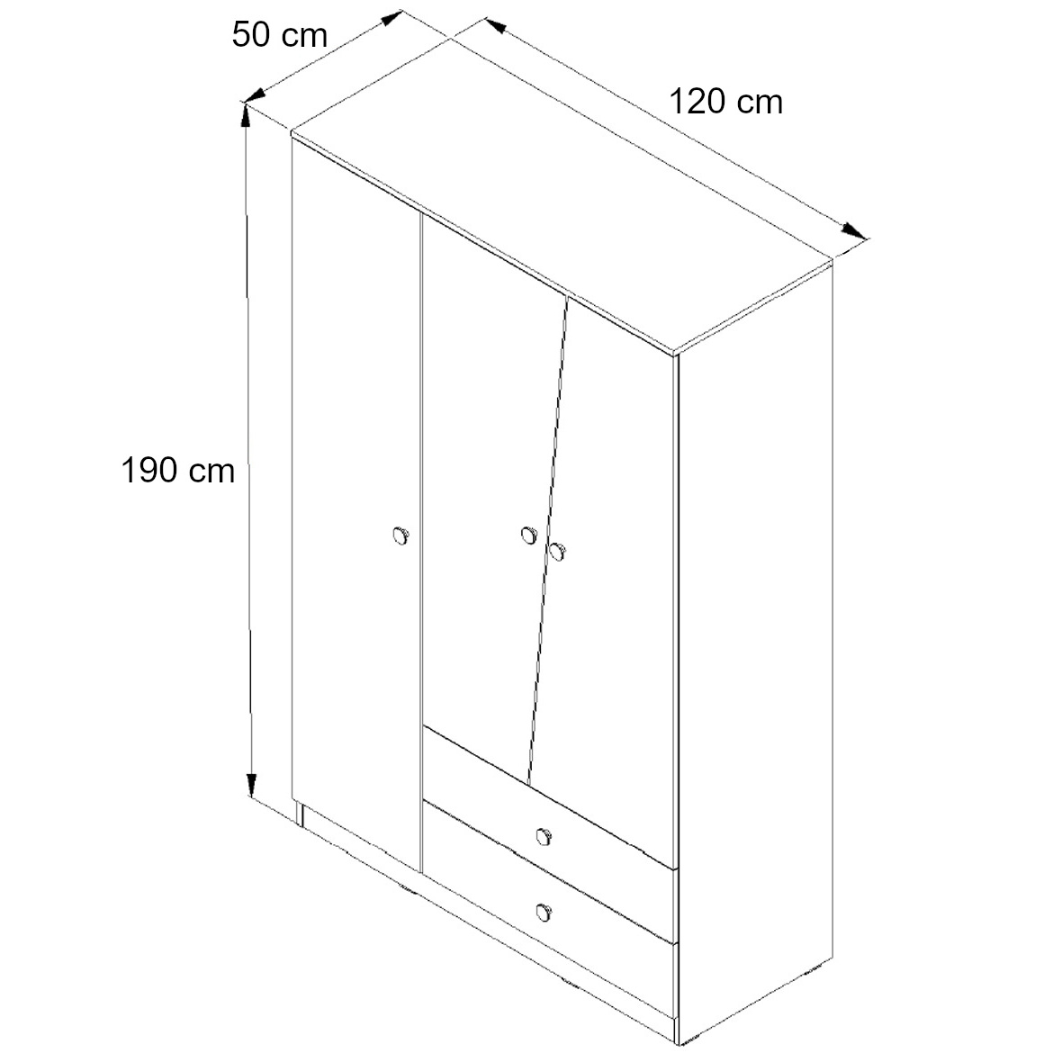 Ormar Nero 3 120 - Crna Mat