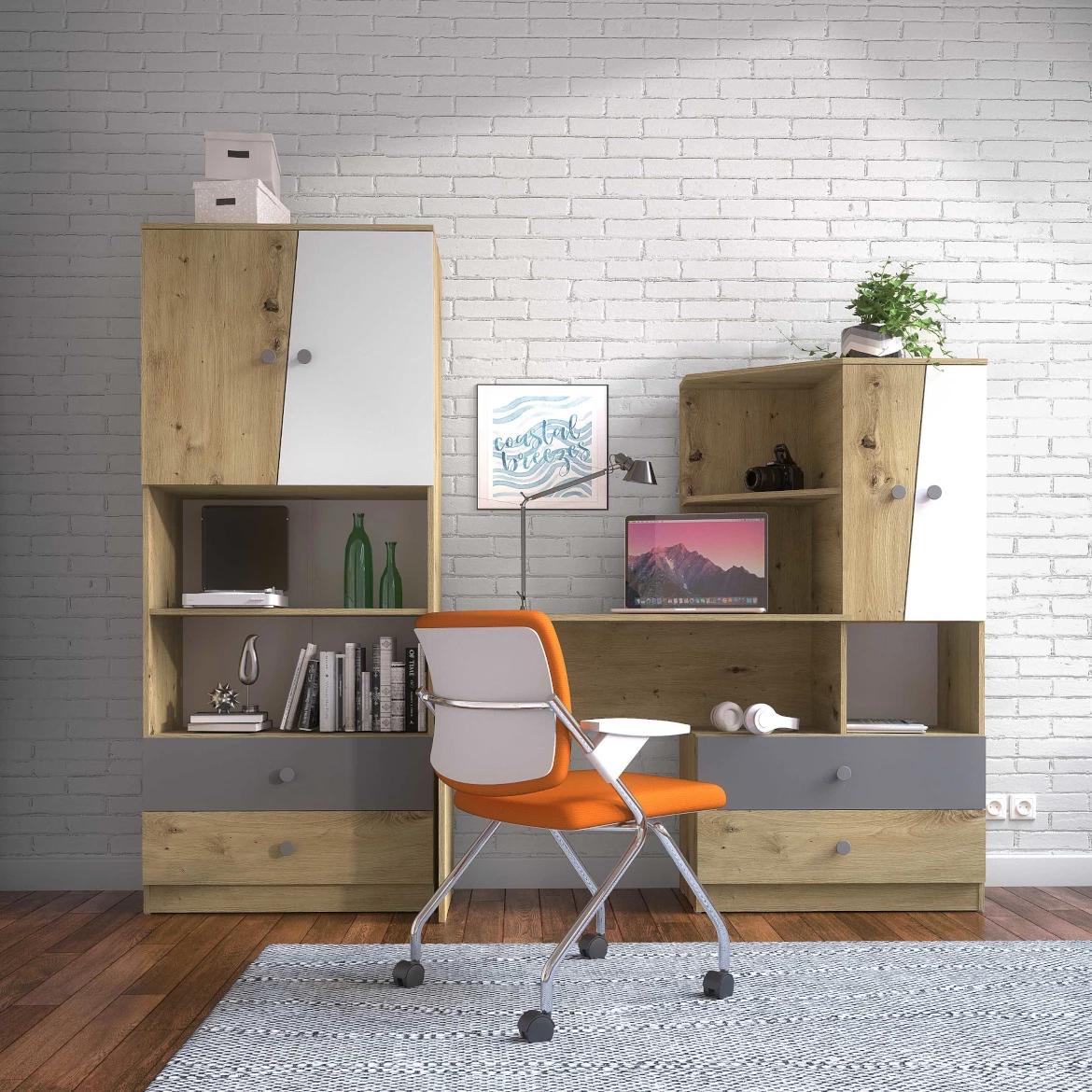 Nero polica 80x20x17 mat siva