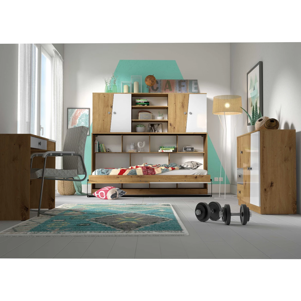 Nero polica 80x20x17 bela/artisan