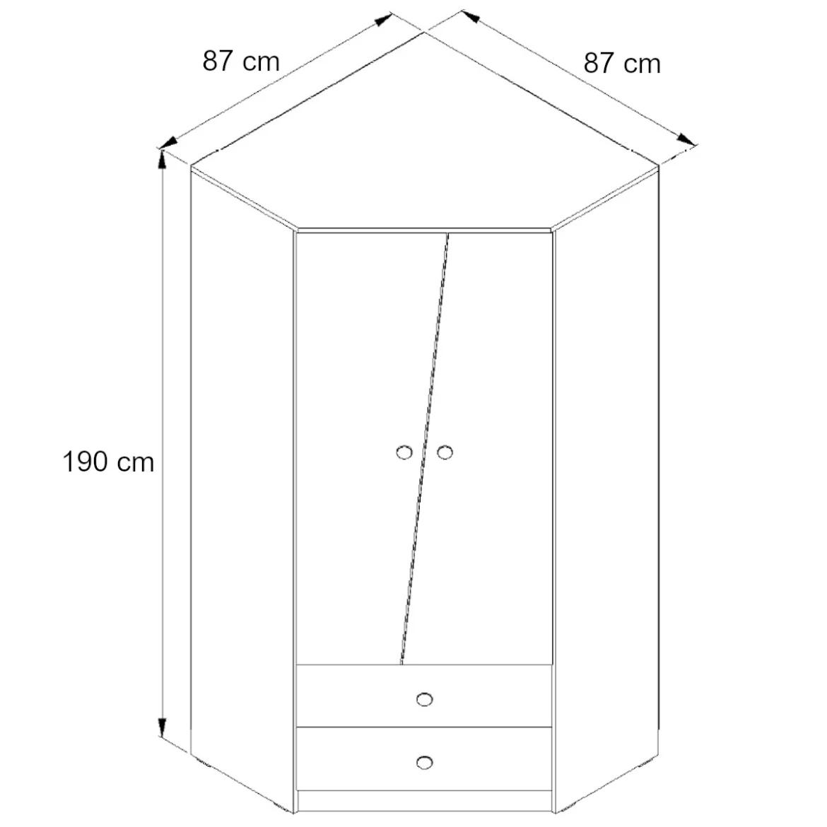Ormar ugaoni Nero 2 87 - bela sjaj