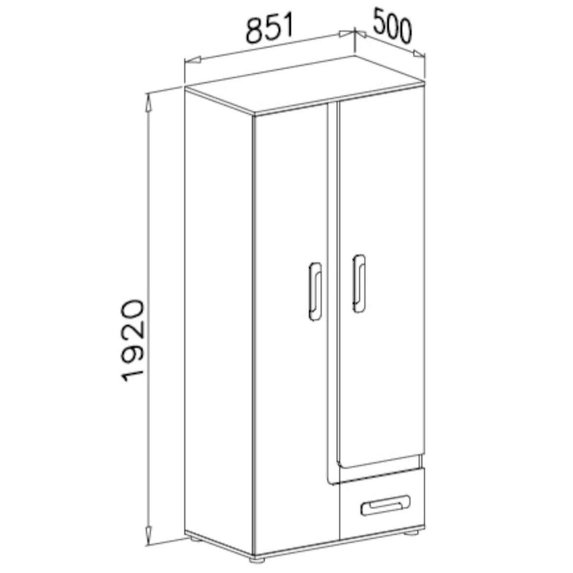 Ormar Apetito Ormar 2 vrata + 1 fioka sivo/beli