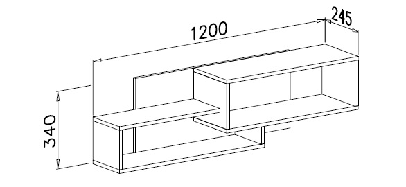 Trafiko zidna polica 120x26x34 belo/roze