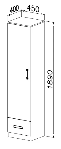 Ormar Trafiko Ormar 1 vrata + 1 fioka bela/roze