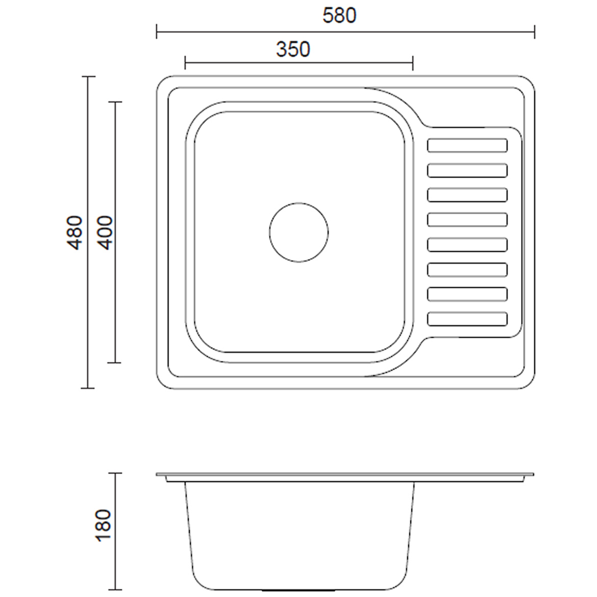 Aqua Mercado Kewin 116 58x48 sudoper inox