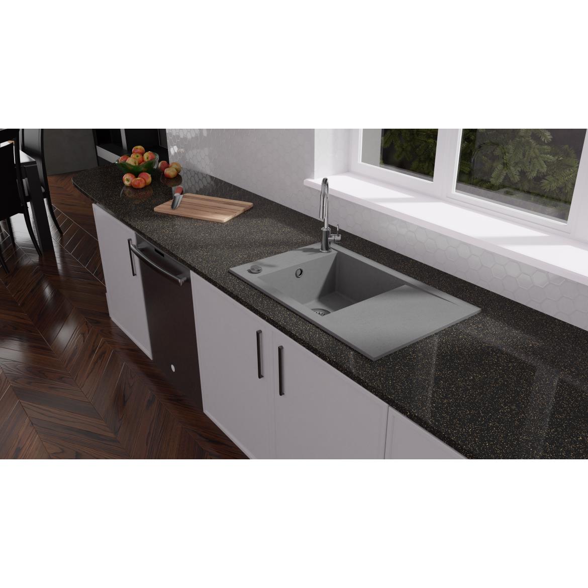 Aqua Mercado Mercury 78x48 sudoper granit sivi