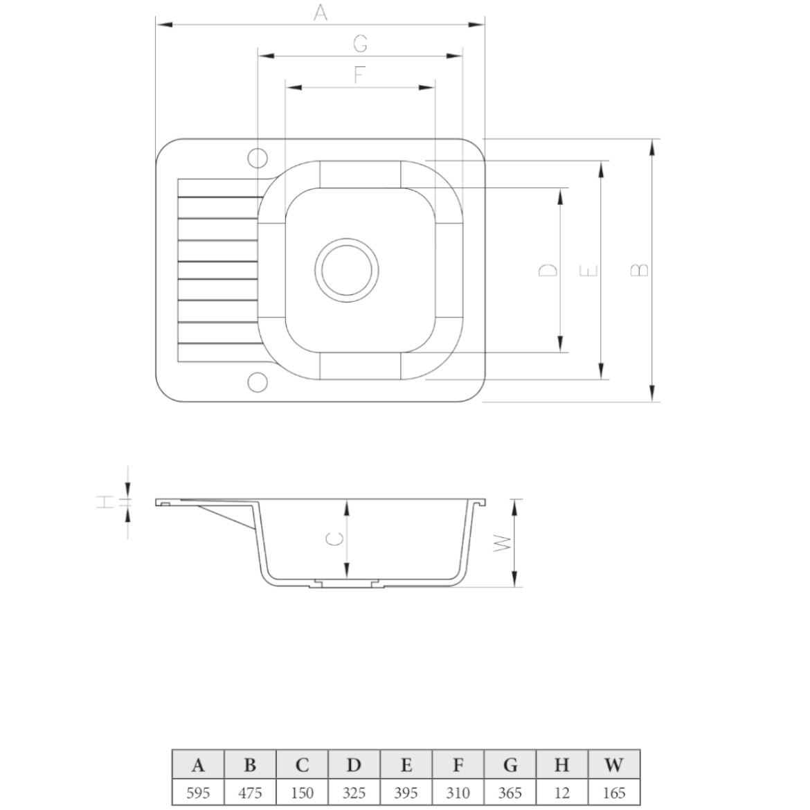 Granitna sudopera  595x475 Crna