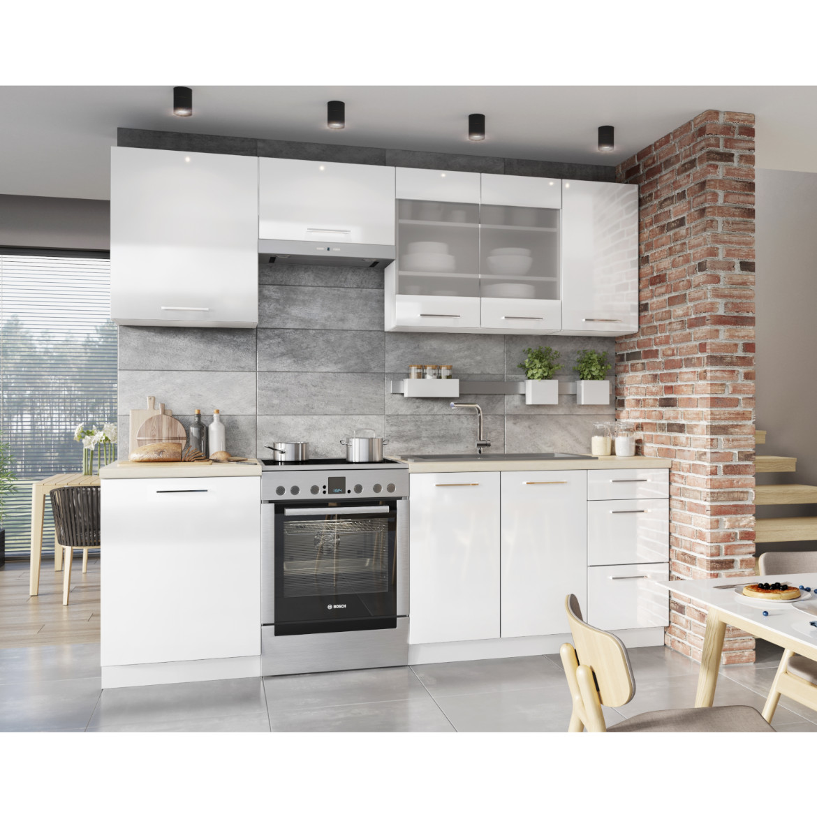 Kuhinjski element Vita D60 Pk Mv 2133 PL bela sjaj