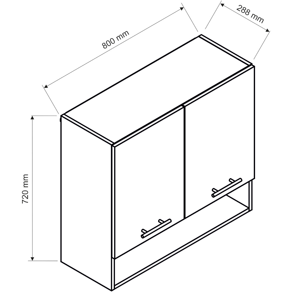 Kuhinjski element Elena 2 vrata W80PD hrast