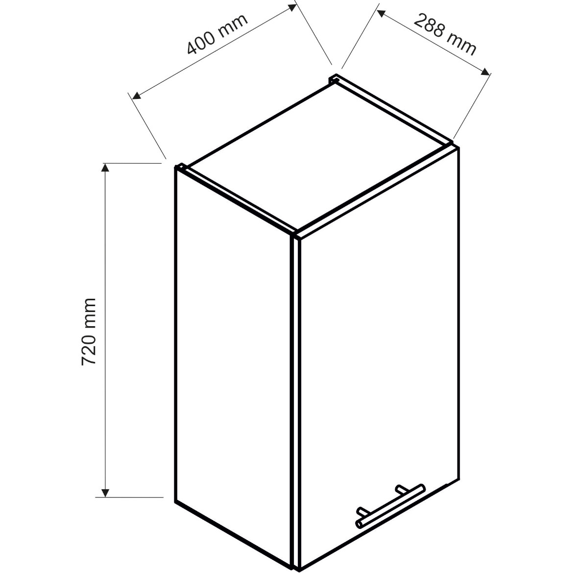 Kuhinjski element Elena 1 vrata W40P/L hrast