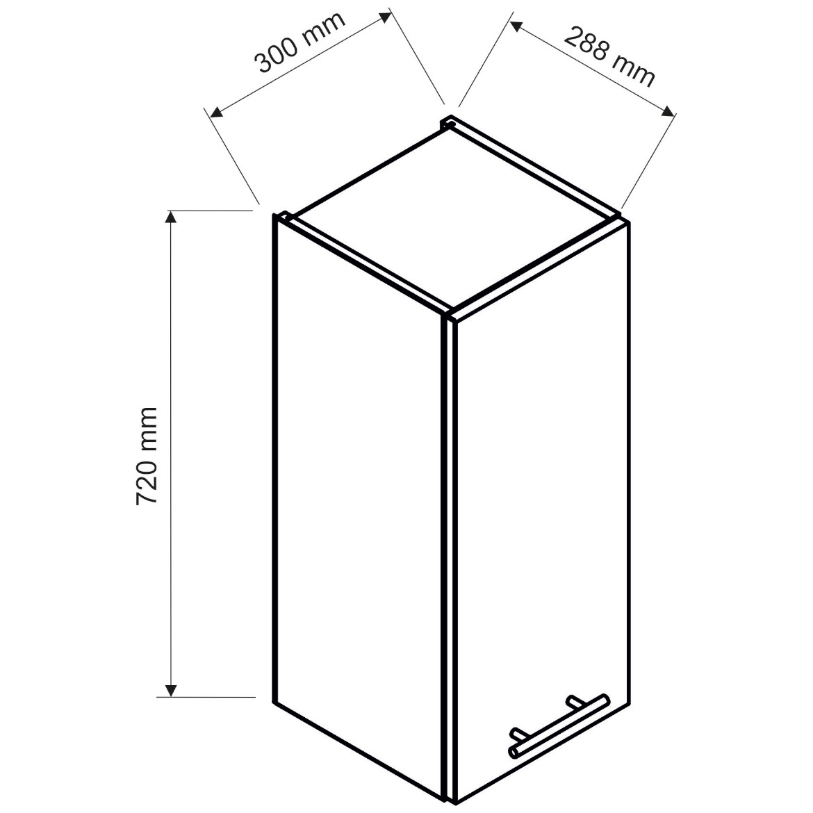 Kuhinjski element Elena 1 vrata W30P/L hrast