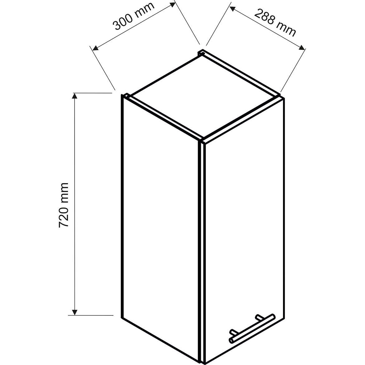 Kuhinjski element Natalia 1 vrata W30 PL siva mat