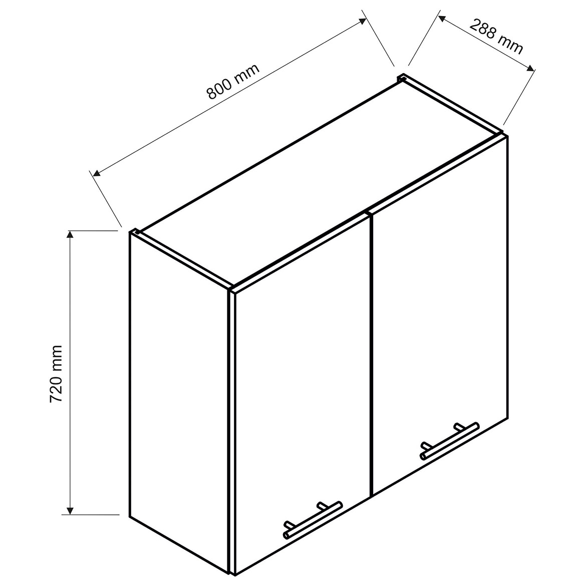 Kuhinjski element Natalia 2 vrata W80SU alu siva mat