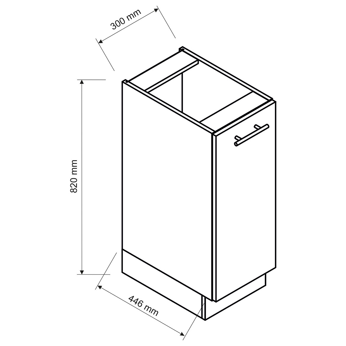 Kuhinjski element Natalia 1 vrata D30 PL siva mat