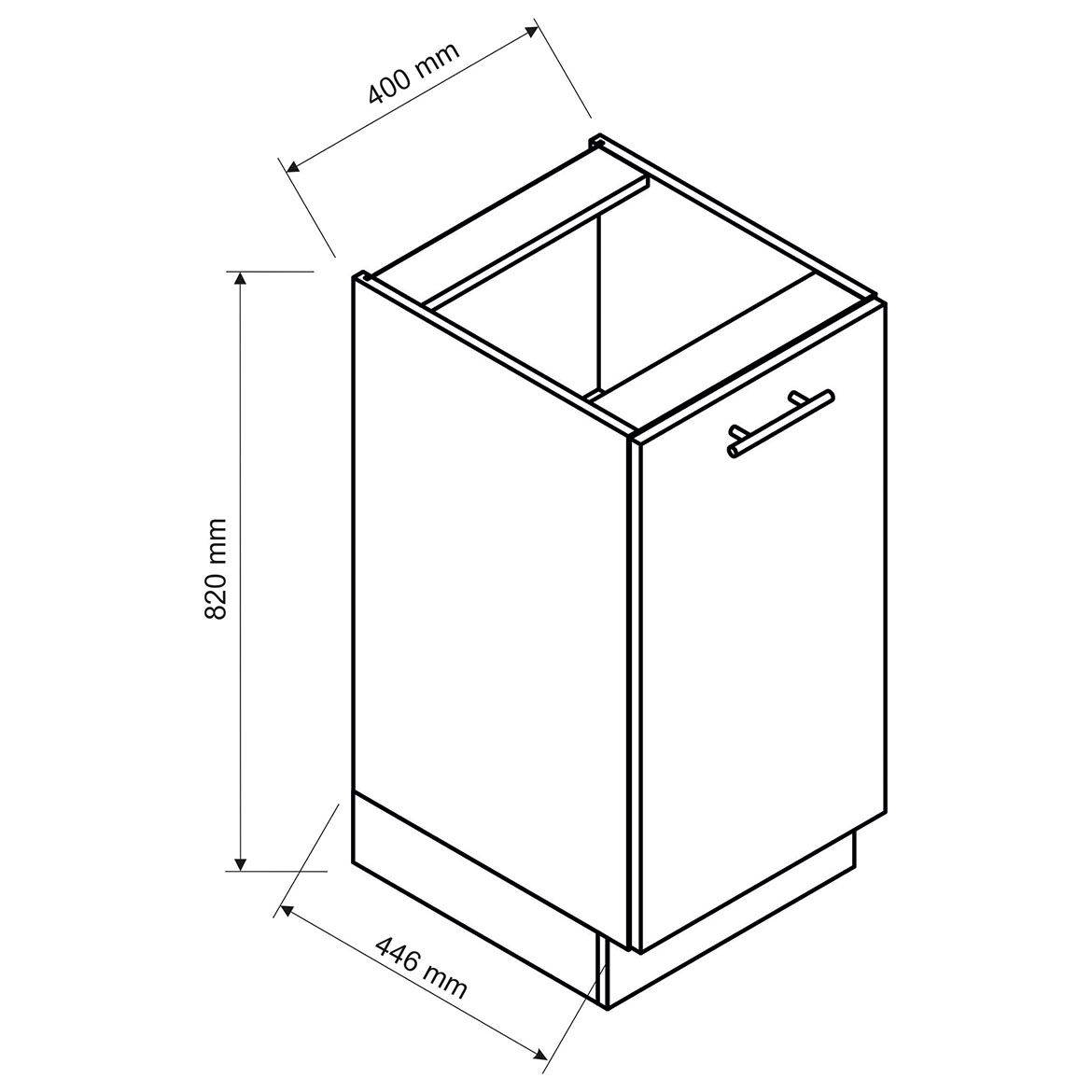 Kuhinjski element Natalia 1 vrata D40 PL siva mat