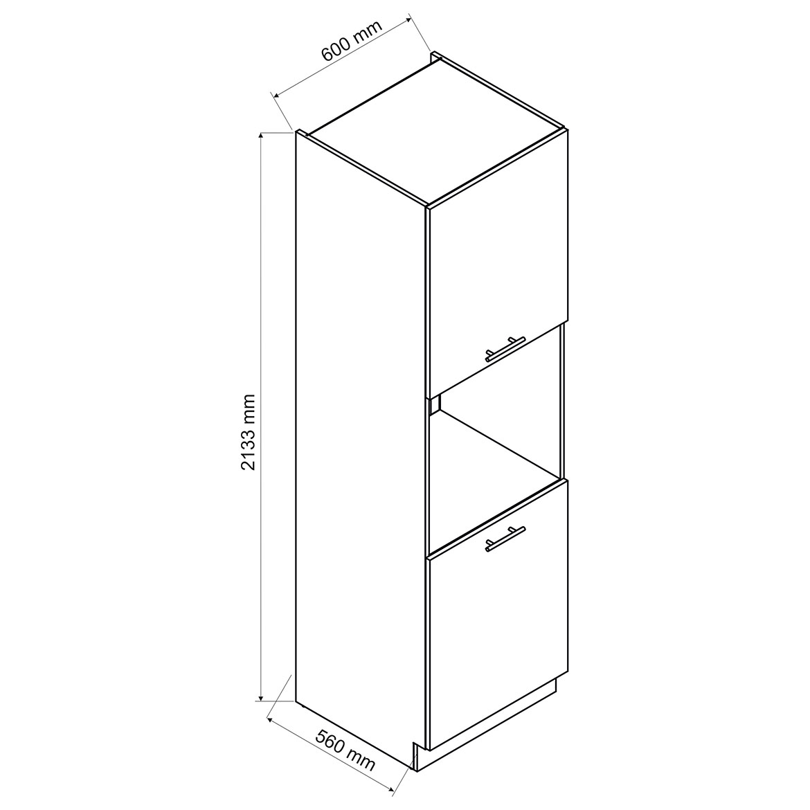 Kuhinjski element Natalia D60PK 2133 PL siva mat