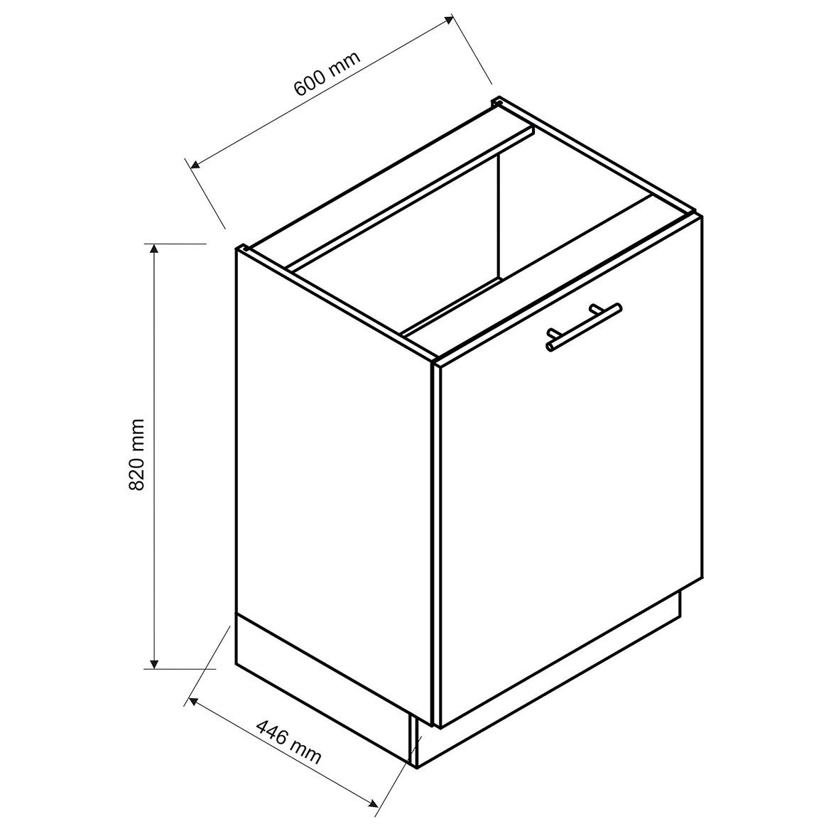 Kuhinjski element Natalia 1 vrata D60 PL siva mat