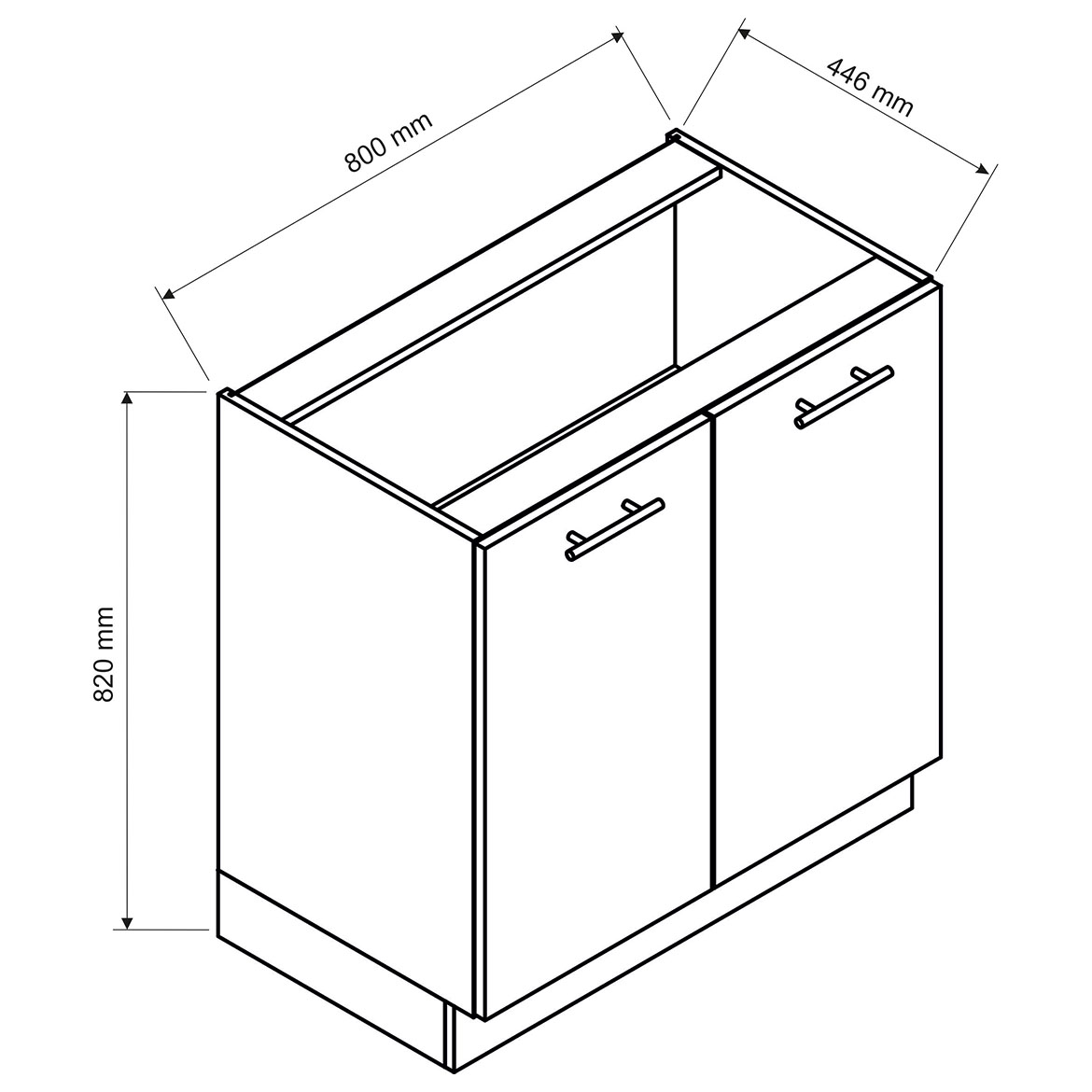 Kuhinjski element Natalia 2 vrata D8O siva mat