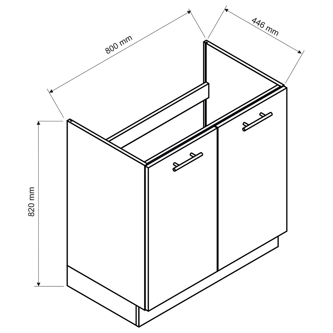 Kuhinjski element Natalia 2 vrata D80ZL siva mat