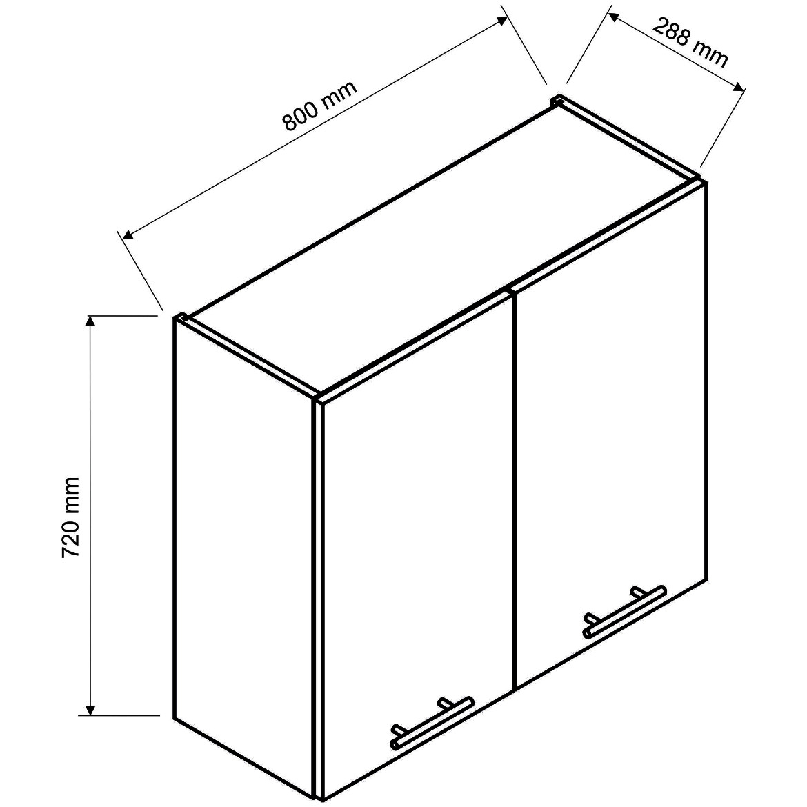 Kuhinjski element Natalia 2 vrata W80SU alu bela sjaj