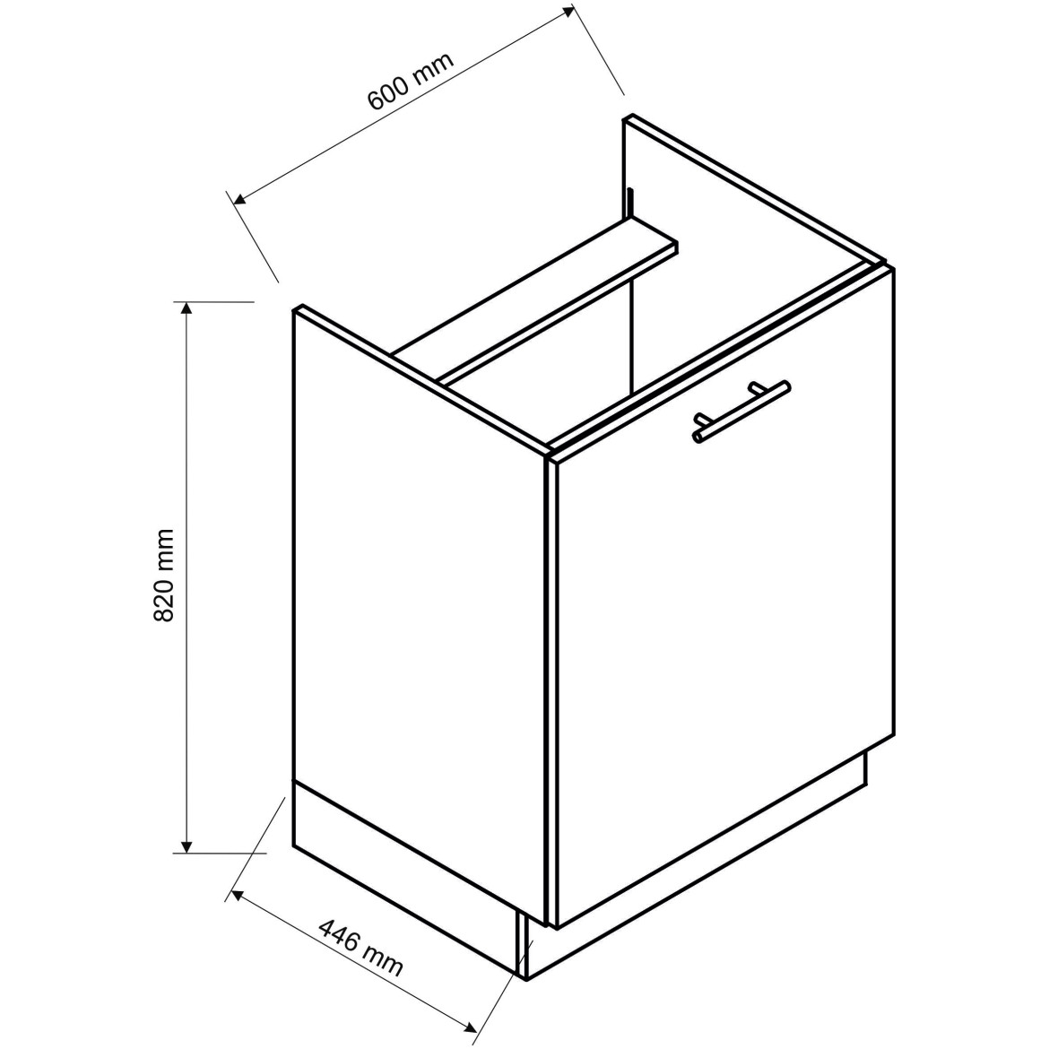 Kuhinjski element Natalia 1 vrata D60PC PL bela