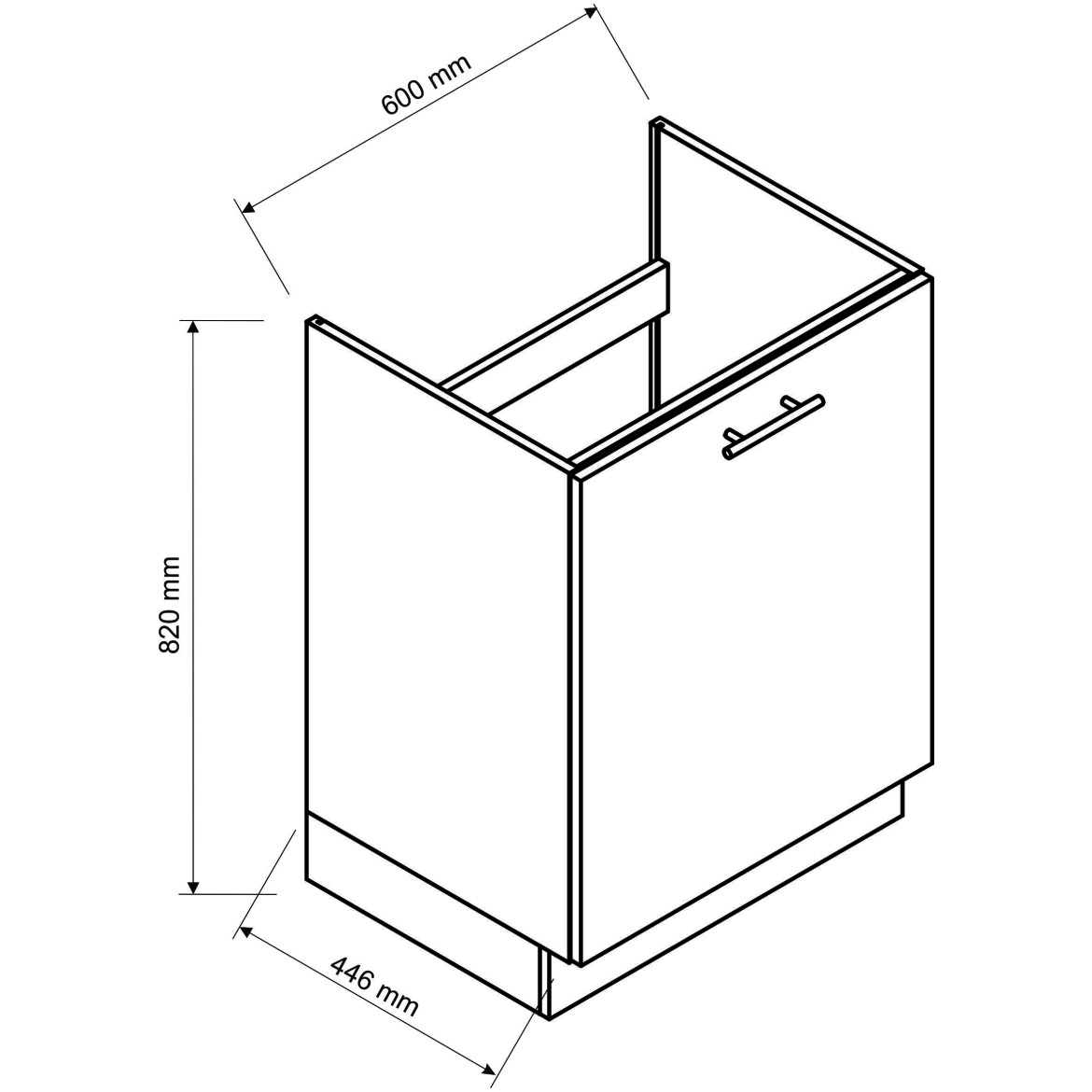 Kuhinjski element Natalia 1 vrata D60ZL PL bela