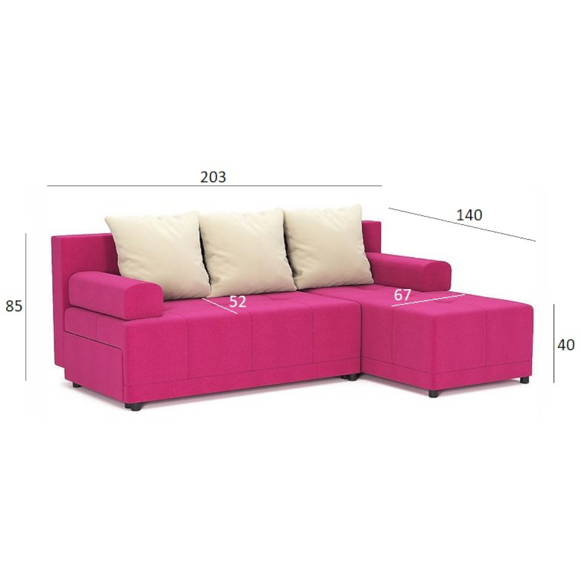 Kutna sofa na razvlacenje Max Etna 78 + Etna 21 univerzalna