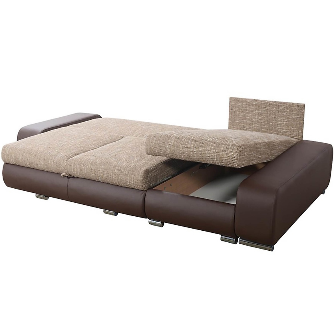 Kutna sofa na razvlacenje Latte Berlin 3 + Soft univerzalna smeda