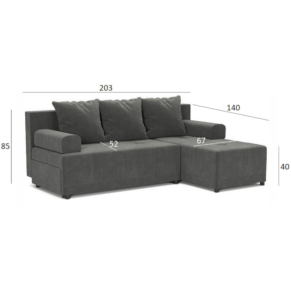 Kutna sofa na razvlacenje Max Nubuk 22 univerzalna