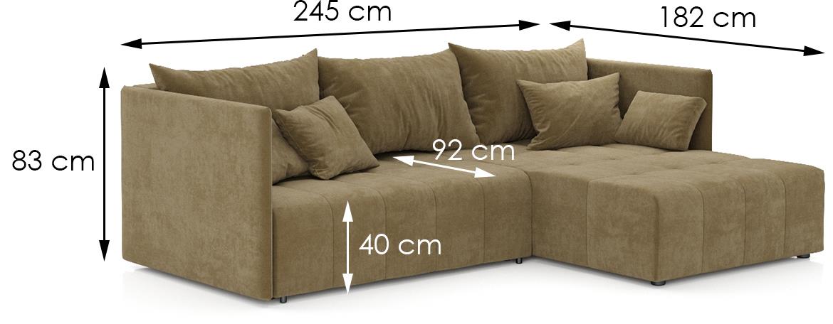 Kutna sofa na razvlacenje York Monolith 09 univerzalna