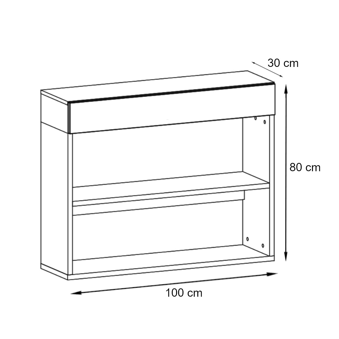 Easy polica TIP 8 100x30x80 cm natur/bela