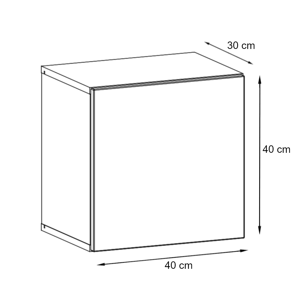 Easy zidna polica sa vratima TIP 6 40x30x40 cm natur