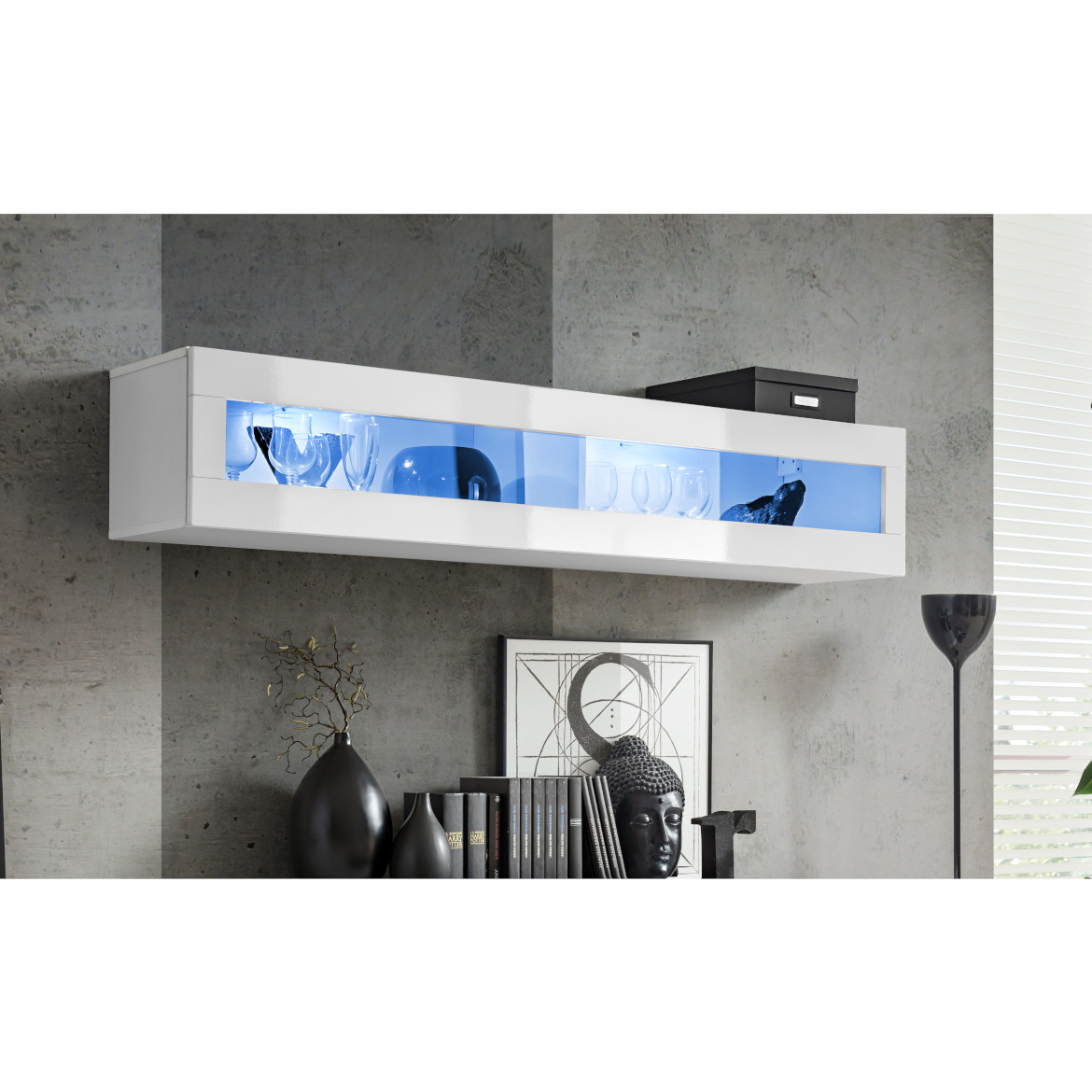 Fly viseci element 1 vrata 160x29x30 beli