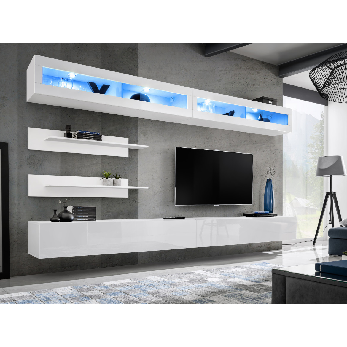 Fly viseci element 1 vrata 160x29x30 beli
