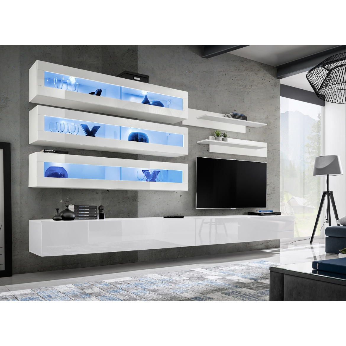 Fly viseci element 1 vrata 160x29x30 beli