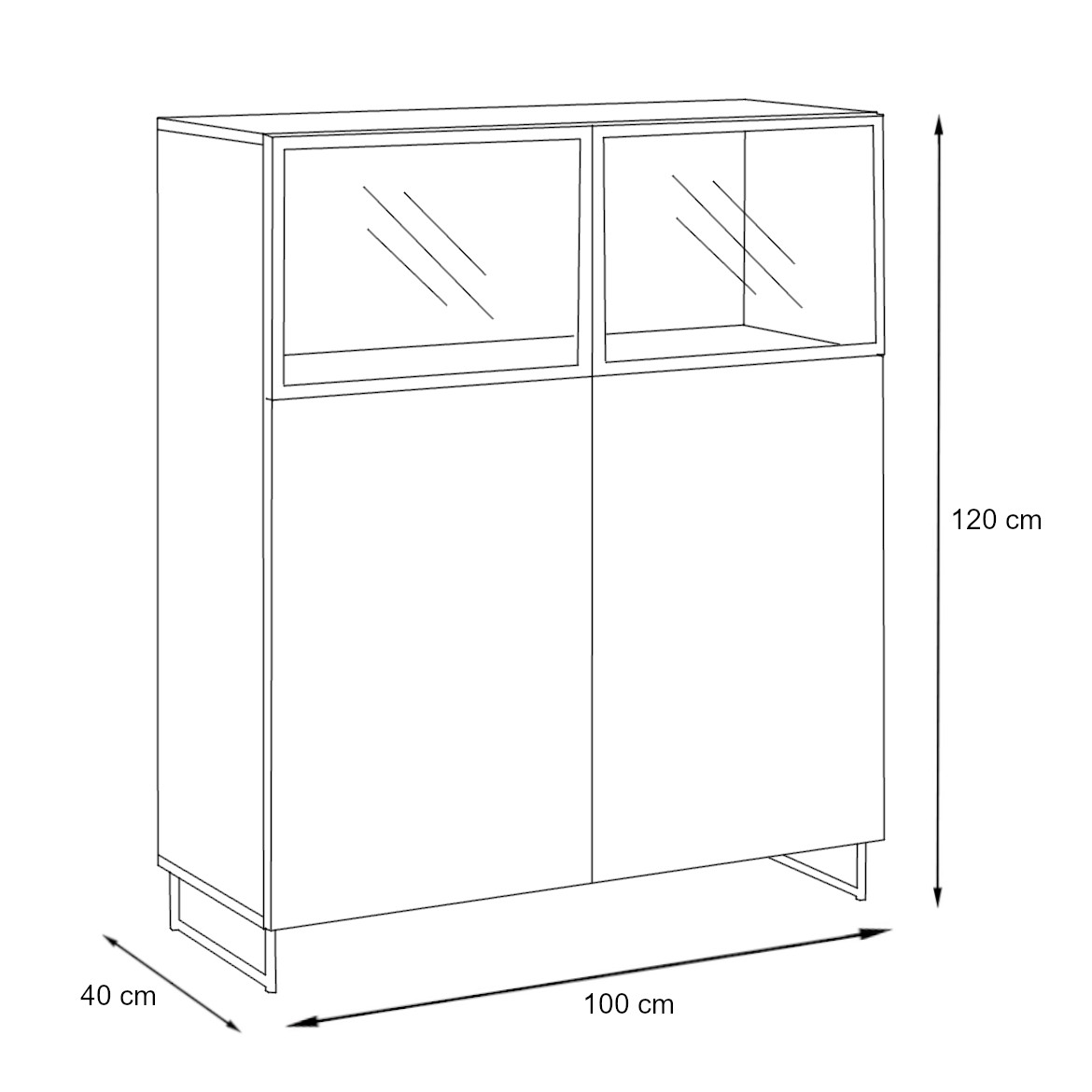 Komoda Plank 2 vrata 100x40x120 cm hrast