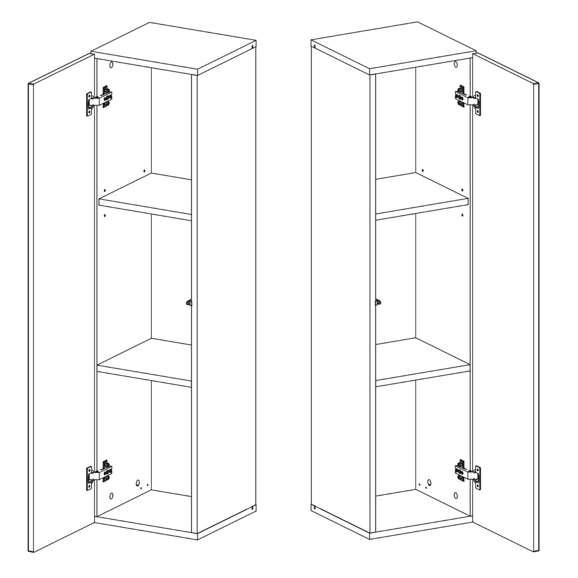 Komoda Switch SW2 1 vrata 30x30x120 cm siva
