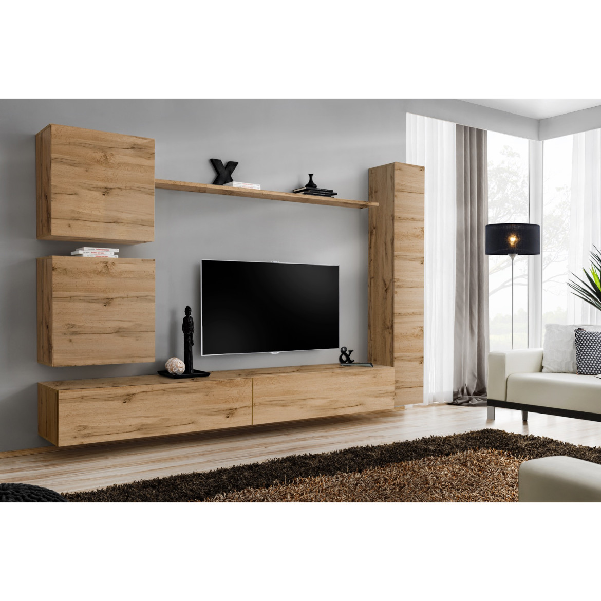 Komoda Switch SW1 1 vrata 30x30x180 cm natur