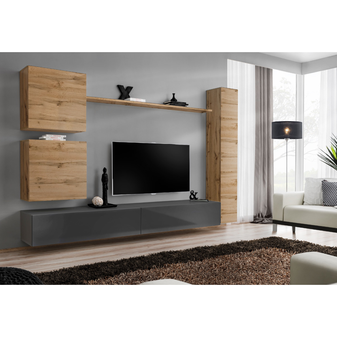 Komoda Switch SW1 1 vrata 30x30x180 cm natur