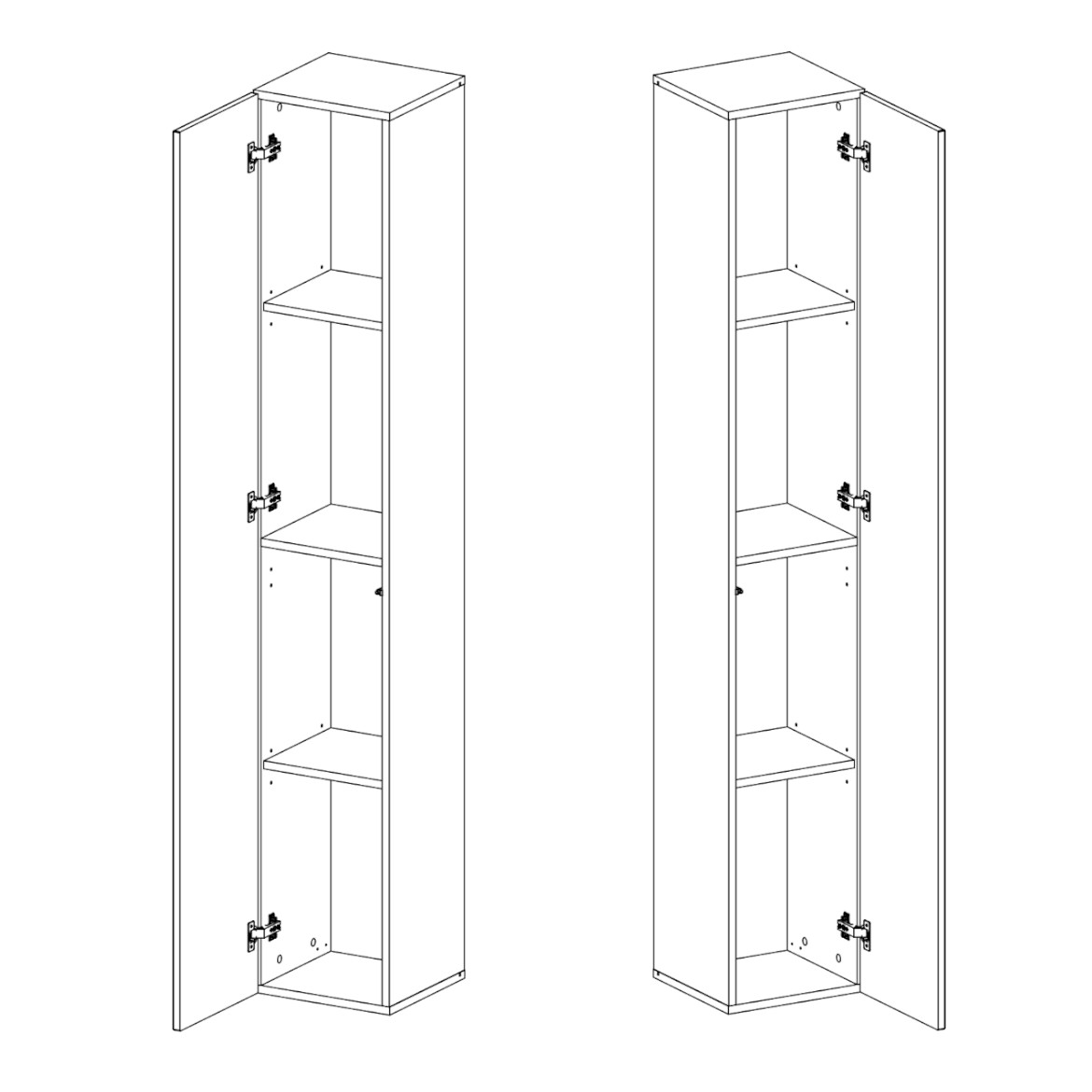 Komoda Switch SW1 1 vrata 30x30x180 cm crna