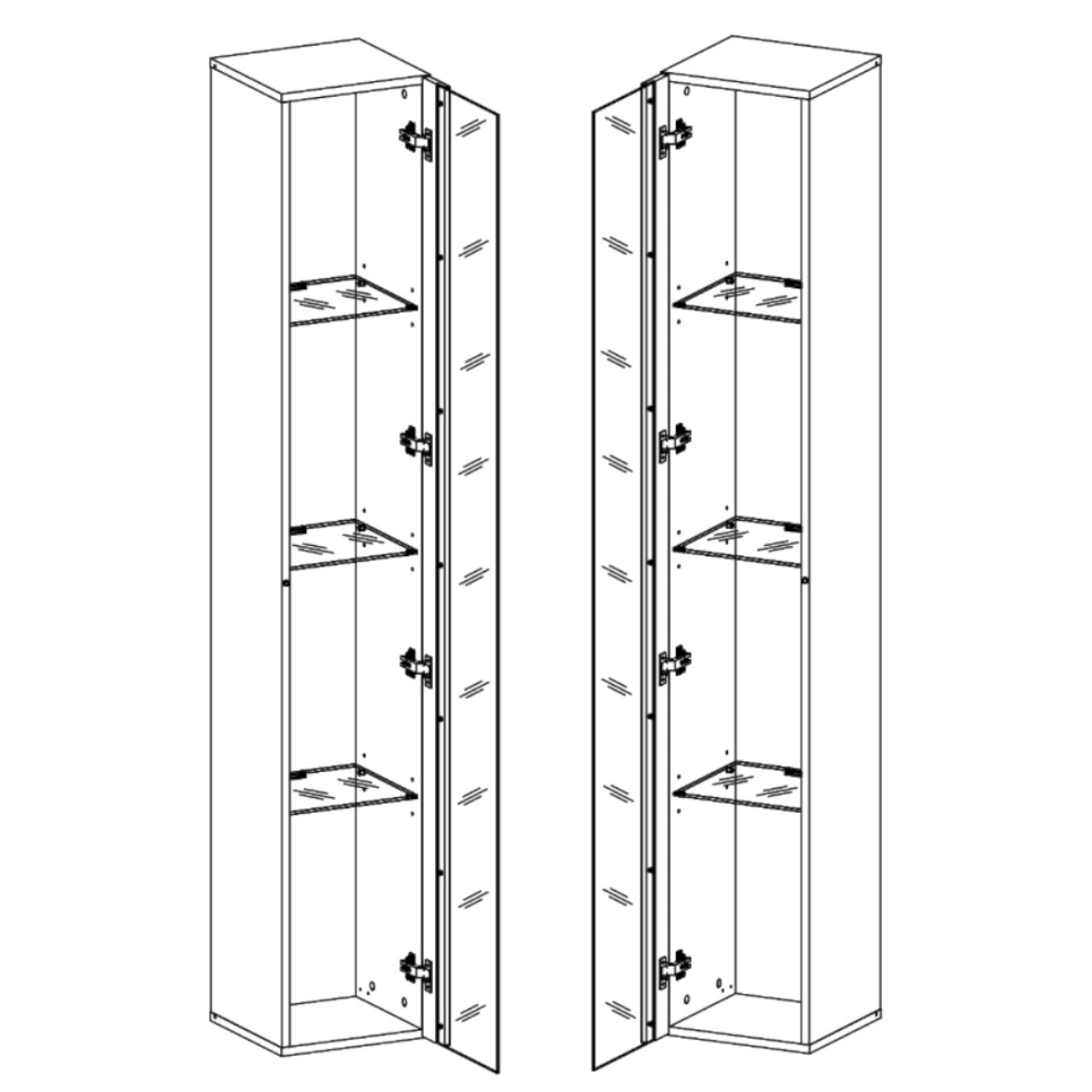 Komoda Switch SW1 1 vrata 30x30x180 cm bela