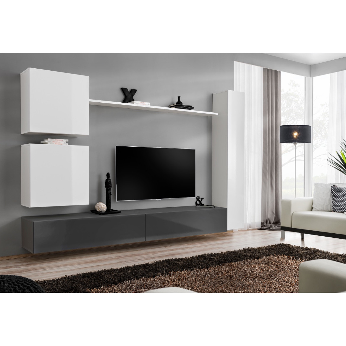 Komoda Switch SW1 1 vrata 30x30x180 cm bela