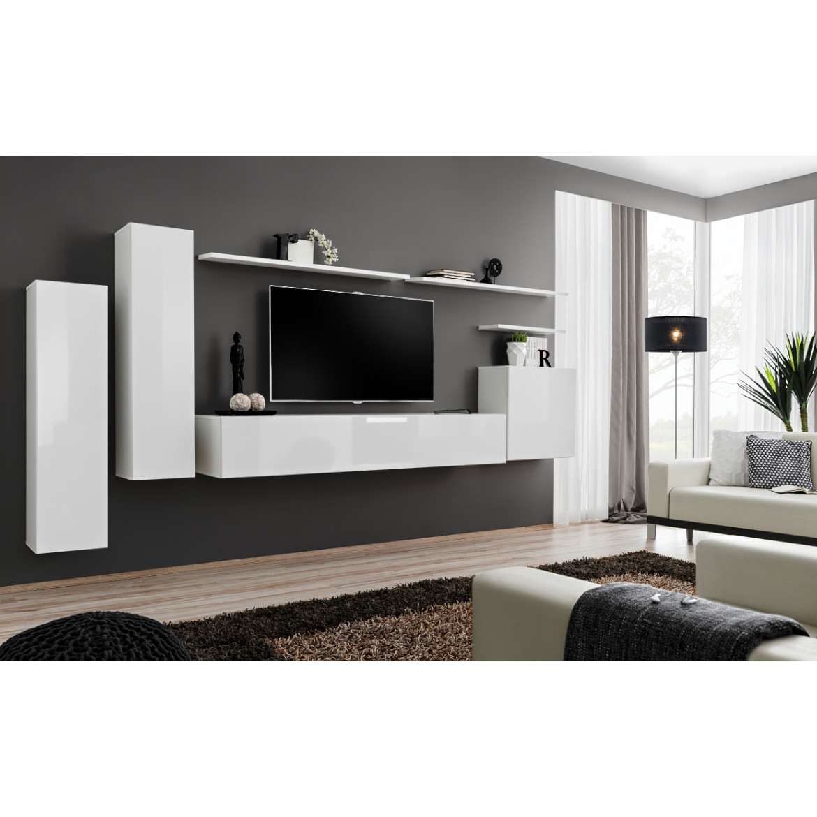 Regal  Switch I 330x40x160 cm bela