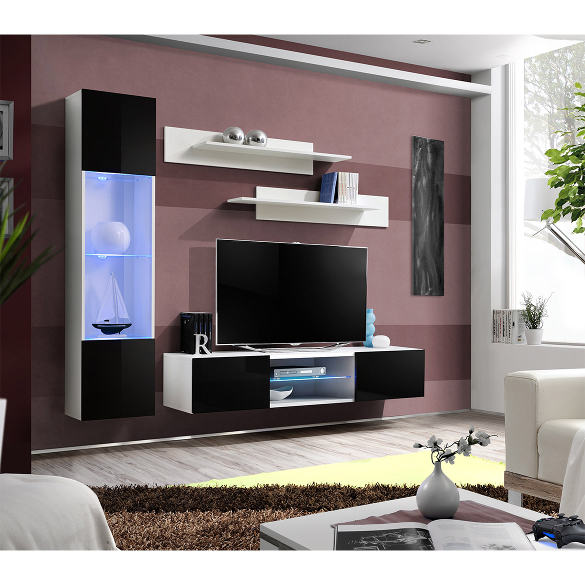Regal  Fly R3 200x40x170 cm crna/bela