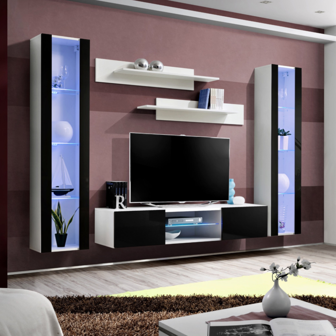 Regal  Fly 2 240x40x170 cm crna/bela