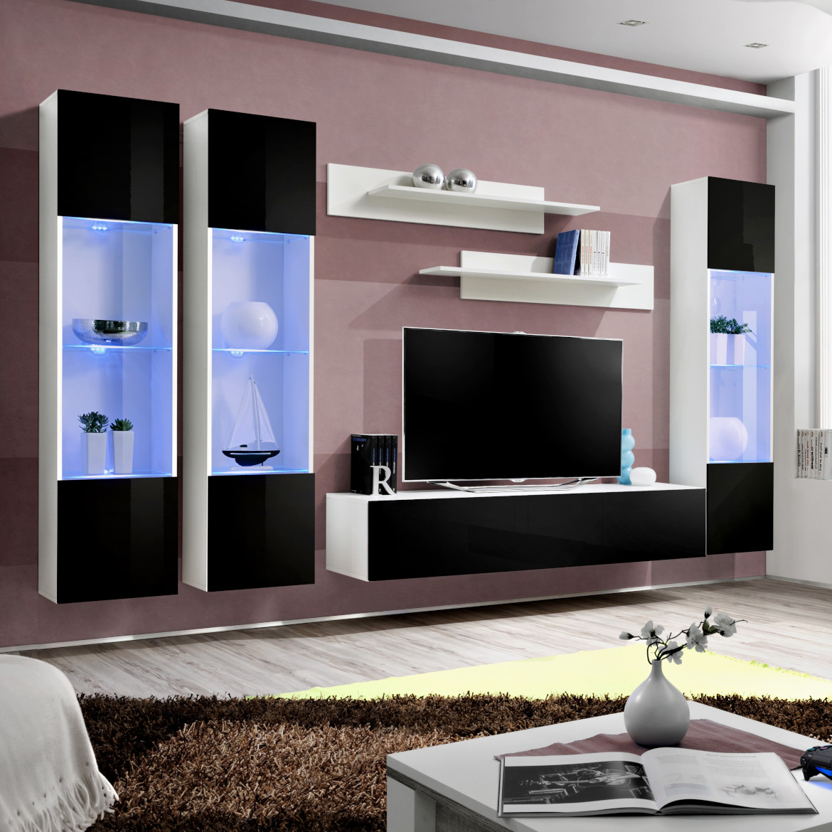 Regal  Fly C3 280x40x170 cm crna/bela