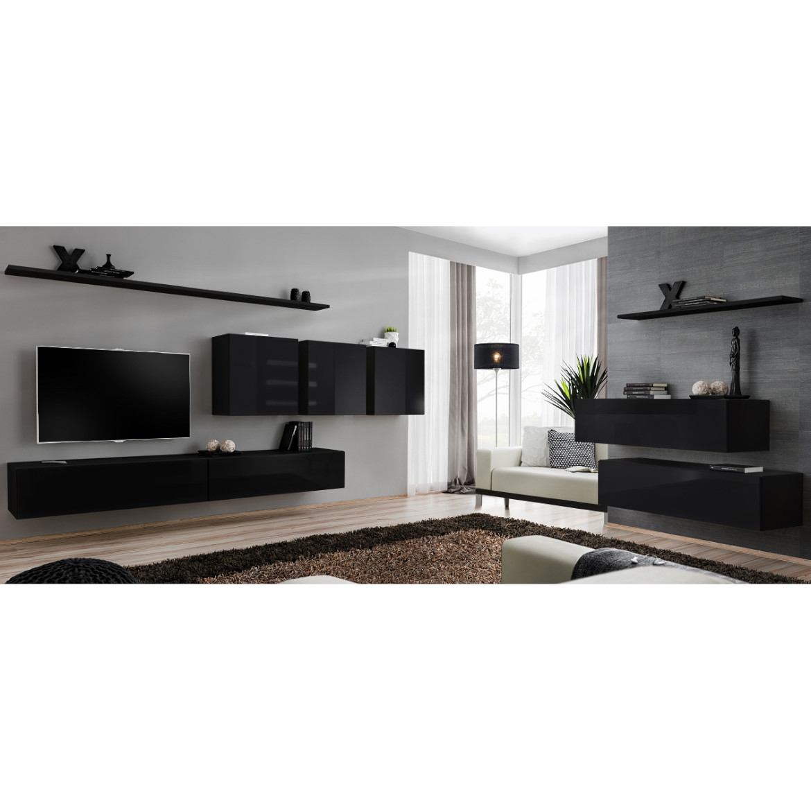 Regal  Switch VII 330x40x150 cm crna