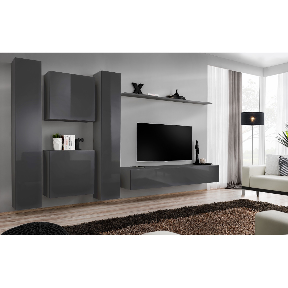 Regal  Switch 330x40x180 cm siva